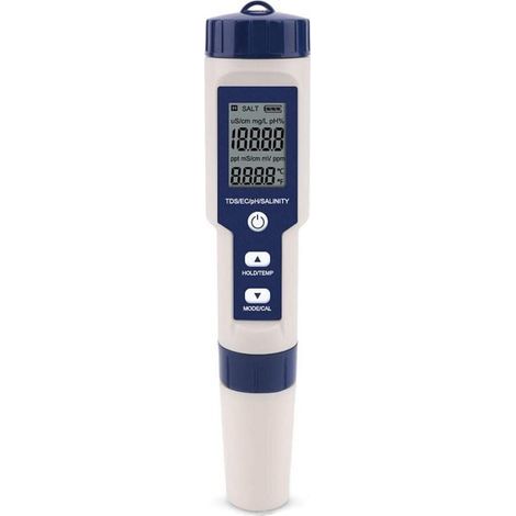 Testeur numérique de qualité de l'eau 5 en 1 avec TDS/EC/PH/salinité/température (1/5)