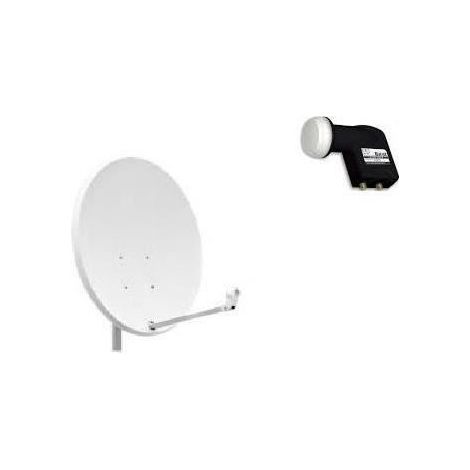 PACK HD ME PARABOLE SATELLITE ACIER 65 CM + LNB TWIN BEST GERMANY UNIVERSEL 0,1DB COMPATIBLE CANAL