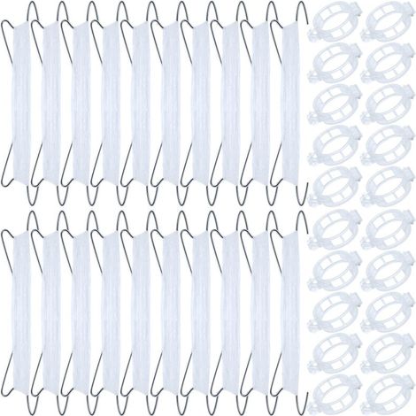 Crochet de tomate avec sangle de 10 m, cadre de fixation et clip de support – 20 crochets + 20 boucles (20 pcs)