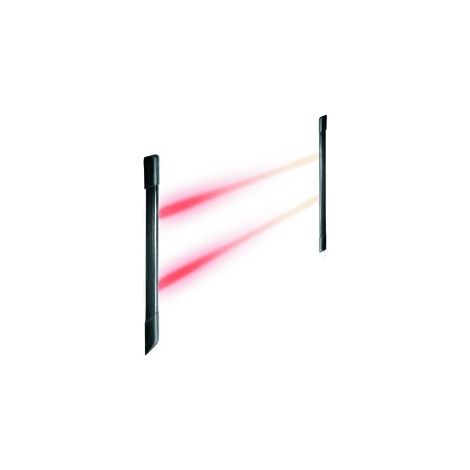 EL20RT/05 - Coppia di barriere da interno/esterno (profilo tubolare). Altezza colonne 0,5 m, 2 fasci con portate selezionabili da 40 cm a 10 m (portata max all’interno 20 m). Struttura in policarbonat