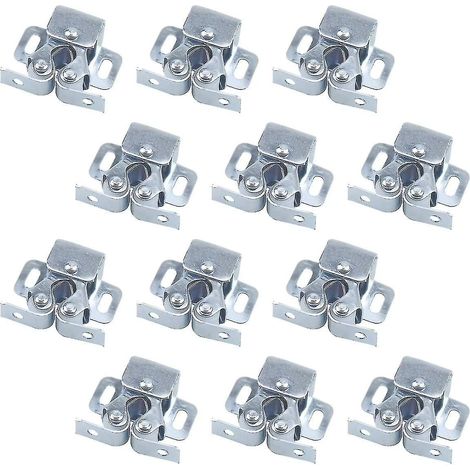Lot de 12 loquets à double rouleau pour portes battantes de placard (1/2)