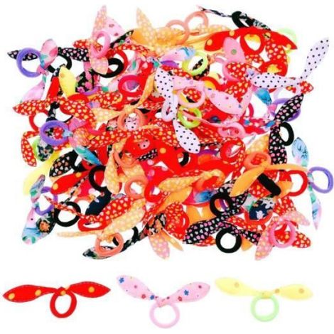 100 Bandeau, Oreilles de lapin, Élastique, Coloré, Doux, Pour bébé fille (1/4)