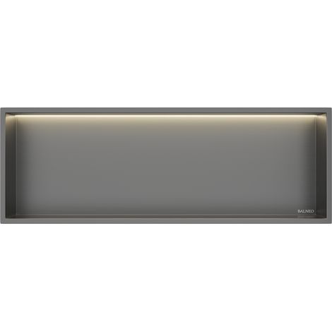 Balneo Niche de douche encastrable avec éclairage LED Wall-Box ONE 30 x 90 x 10 cm - Acier inoxydable AISI 304 - Étanche (1/5)