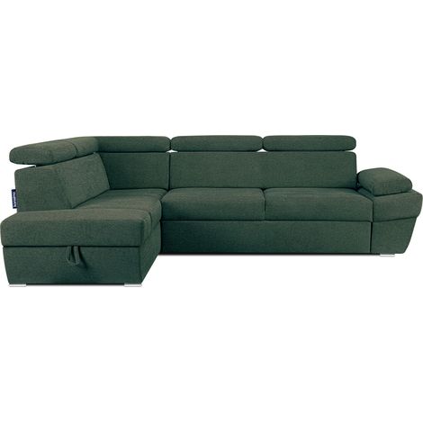 KONSIMO RATLO Ecksofa , Schlaffunktion, 4 /5 Sitzer, Bettkasten, grün (1/5)