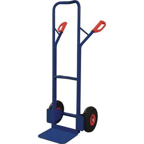 TECWERK Stapelkarre H.1300mm Schaufel-L250xB320mm Luft-Bereifung Trgf.300kg blau TECWERK (1/2)