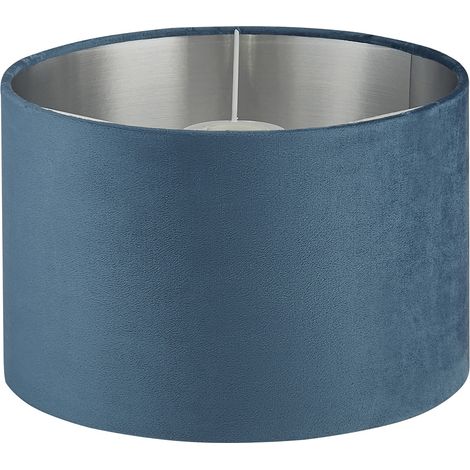 Paralume Contemporaneo Tamburo Acciaio Argento Tessuto Verde 1 Luce D28Cm (1/5)
