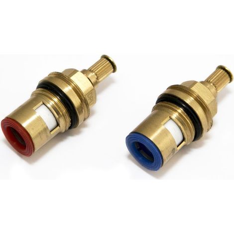 Paire de robinets en laiton/céramique 3/8-1/2" (chaud et froid)