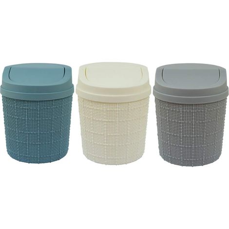 Poubelle de table avec couvercle rabattable pour salle de bain