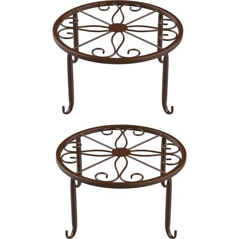 2 Pièces Support Pot Fleur en Métal, Stand de Fleurs Stand de Plantes, Trépied pour Plantes en Métal, Convient pour Les Bureaux et Les Balcons, Peut être Utilisé pour Placer des Pots Fleurs(Bronze) (1/4)