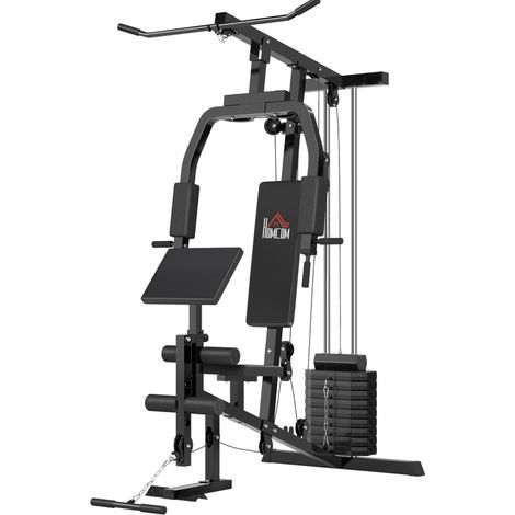 Estación de musculación multifunción HOMVRA con polea, press de pecho y 45 kg (1/5)