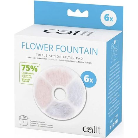 Catit Filtro Triple Action senza cornice, filtro per fontana catit, confezione da 6 (1/2)