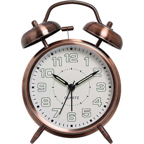 Réveil puissant pour adultes au sommeil profond, silencieux, à quartz, avec rétroéclairage et double sonnerie. (1/5)