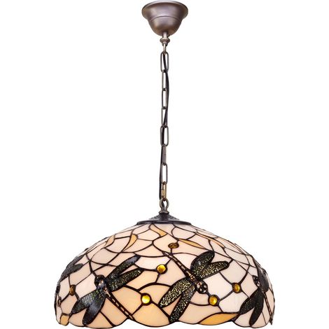 Lampe à suspension de plus grand diamètre 45 cm avec chaîne Pedrera de la série Tiffany