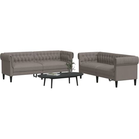Ensemble de canapés 2 pcs taupe tissu (1/5)