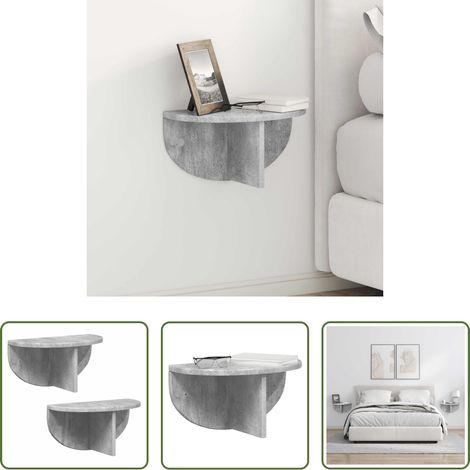 Holzregal - Wandregal 2 pcs Beton Grau 38 x 19 x 19 cm Holzwerkstoff (1/5)