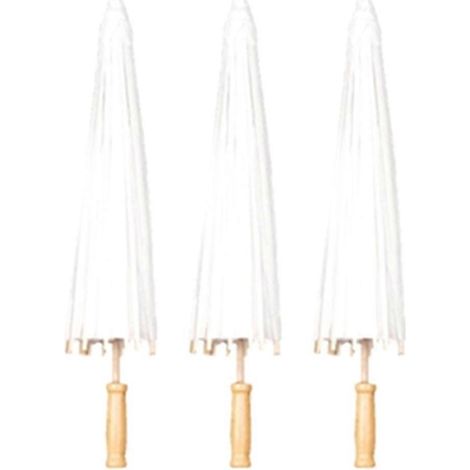 Lot de 3 parasols en papier, parapluies en bambou de 60 cm, pour cadeaux de mariage, centres de table et accessoires de fête prénuptiale. (1/5)