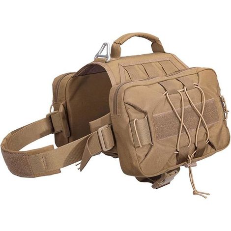 Hundesattel-Rucksack für Reisen, Camping und Wandern - Braun M Größe PET-TRANSPORTKORB