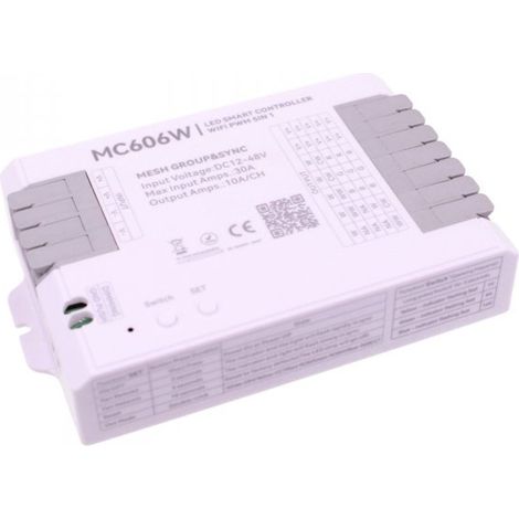 Controller LED WiFi 5 canali PWM, 12-48V, 5x10A, RGBW CCT