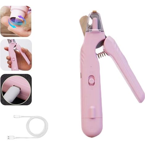 Coupe-ongles électrique pour chiens et chats, 2 en 1, pour petites, moyennes et grandes races, avec lumière LED.-AquaForge (1/5)