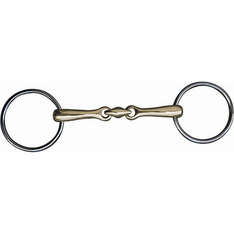 16,5 cm: Morso in acciaio inossidabile con oliva centrale 14 mm anelli 55 mm