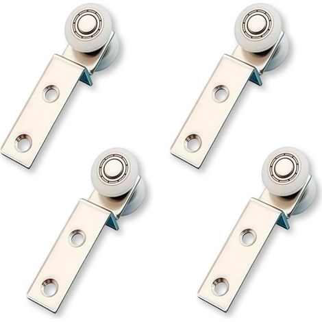 Roulettes porte coulissante 20 mm en alliage argenté, lot de quatre roulettes pour rail de porte et support coulissant, quincaillerie du meuble pour abri jardin et pergola (1/5)