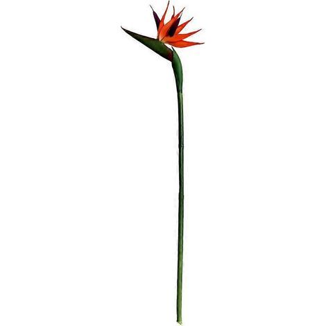1 fleur artificielle oiseau paradis en plastique, décoration intérieure (orange)-55.00X22.00X3.00CM-Orange (1/4)
