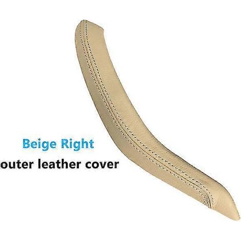 Poignée de porte intérieure passager avec revêtement extérieur en cuir de remplacement pour BMW X5 X6 F15 F16 2014-2018 - Poignée de porte intérieure - beige droite (1/5)
