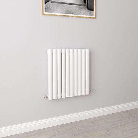 AICA Oval Column Designer Radiator Central Heating Horizontal 600x590mm Single White