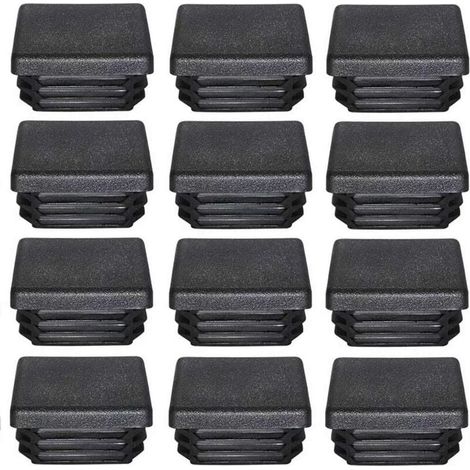 Bouchon De Tube Carré 50x50 Mm - Embout En Plastique Noir Pour Tubes Creux - Protection Des Extrémités De Profilé - Lot De 12 Pièces (1/5)