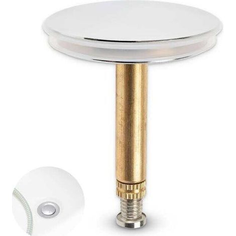 Pair Bouchon de baignoire universel - diamètre 43 mm - avec double joint - hauteur réglable 44 mm-54 mm - chromé (1/5)