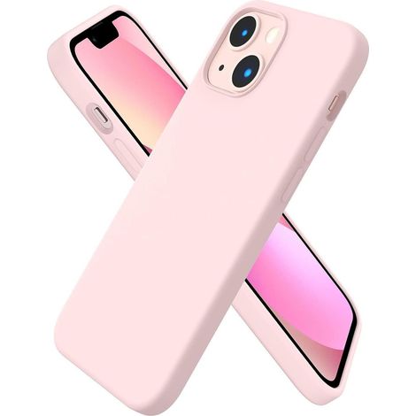 Coque en silicone liquide ultra-fine pour iPhone 13 Mini 5,4 pouces, protection intégrale, rose kalk (1/5)