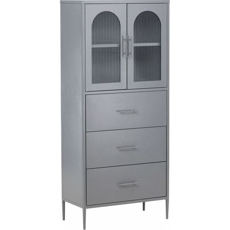 Vaisselier Design en Métal "La Paz" 160cm Gris Clair (1/5)