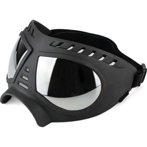 Lunettes de protection pour chiens moyennes à grandes lunettes de soleil UV pour chiens , XU,coupe-vent et neige à monture souple pour la Protection des yeux des chiens à long museau - KZQ (1/4)