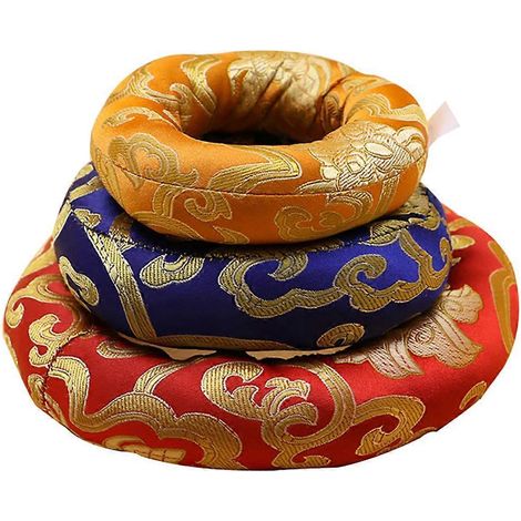 Lot de 3 coussins de méditation, bols chantants, tapis de méditation, bols de chakra, tapis de bols sonores bouddhistes-12x12cm (1/3)