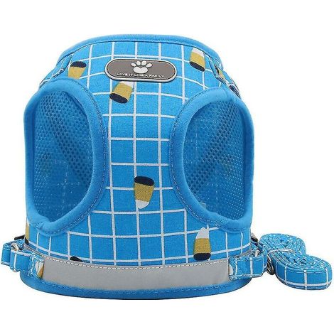 MINE Harnais pour animaux de compagnie réfléchissant respirant chat sangle gilet chien main tenant corde fournitures pour animaux de compagnie (1/5)