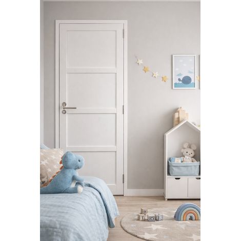 Bloque de puerta Tamera Blanco H204 x L73 cm, lado tablero P. izquierdo, manija Pomerol GD MENUISERIES