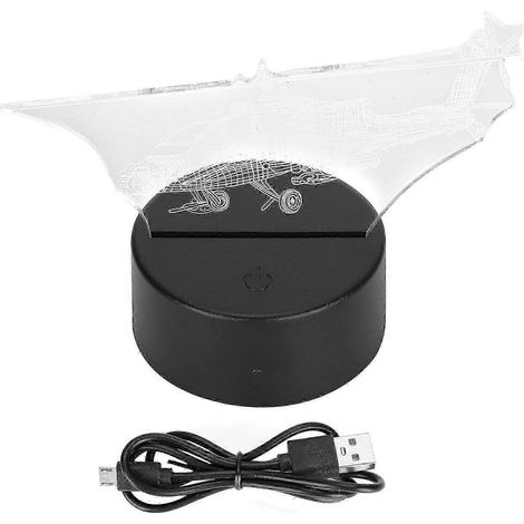 La veilleuse hélicoptère 3D en acrylique avec interrupteur tactile est un cadeau idéal pour décorer un bureau. (1/5)