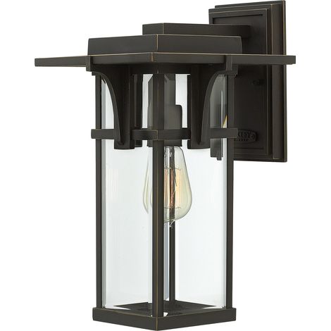 Elstead Manhattan - 1 Lanterna da parete per esterno a luce media Bronzo lucidato a olio IP44, E27 (1/4)