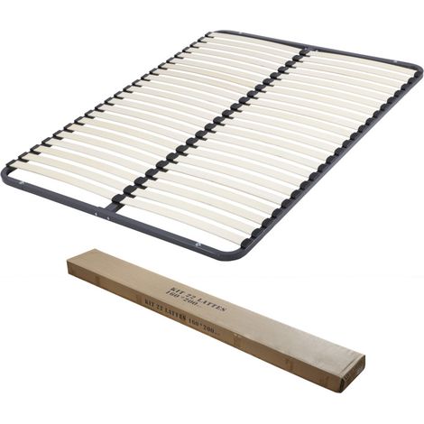 Sommier démontable 160x200 – 44 lattes en contreplaqué bouleau – Cadre métal cintré – Fabrication française – Ebac Literie (1/6)