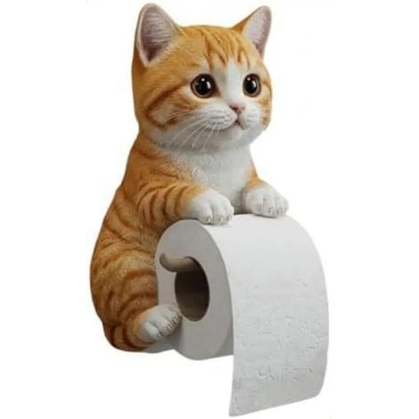Portepapier toilette en rsine en forme de chat (1/5)