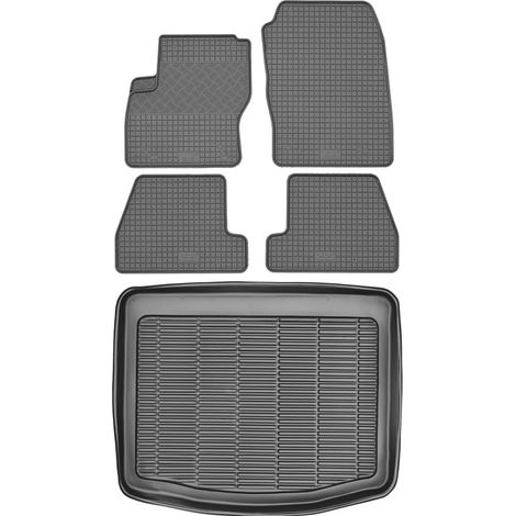 Juego de alfombrillas de goma para coche y maletero para Ford Focus III Hatchback (2011-2018).