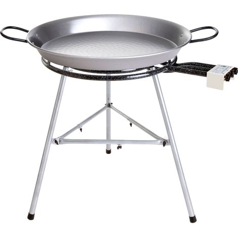Paella World Comfort Line Set 8 mit Brenner und Paella-Pfanne aus Stahl Ø 70/115 cm