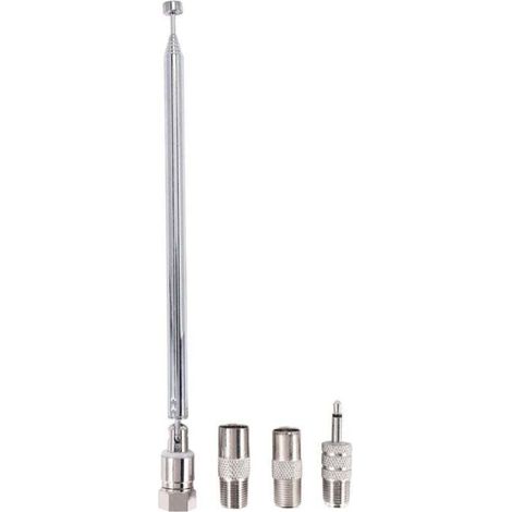 Adaptateur Antenne FM 3.5mm Type F Mâle avec Tige Télescopique pour Récepteur Stéréo Radio
