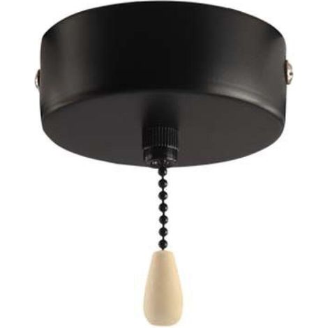 Interrupteur à tirette à montage plafond, interrupteur à tirette rétro noir pour usage domestique, diamètre 60 mm, montage plafond 150 cm. (1/5)