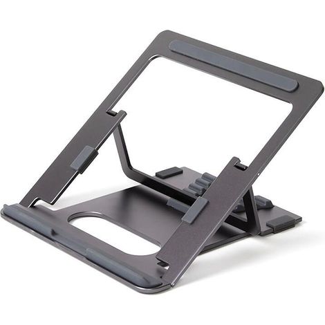 Supporto Pieghevole per PC Portatile Laptop 24x5x0,5 cm in Alluminio Grigio (1/5)