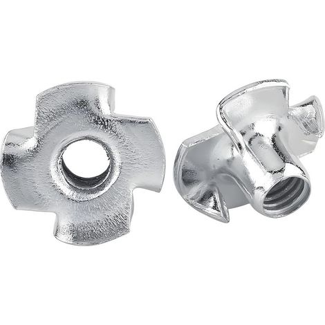 ÉCrou En T En Acier Au Carbone Zingué Ensemble D éCrous En T éCrous En T à Quatre Dents Pour Meubles de Menuiserie Ensembles de Boulons à M3 x 50 (1/4)