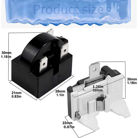 Greluma Relais de démarrage QP2-4.7 PTC, relais de démarrage de réfrigérateur à 3 broches 4,7 Ω et protection contre les surcharges de réfrigérateur 6750C-0005P 1/2 HP compatible avec le compresseur (1/5)
