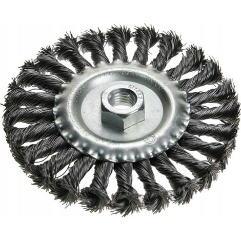 Brosse à disque métallique 125 mm, M14, fil torsadé