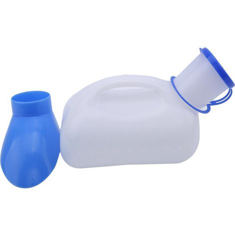 Urinoir de voiture unisexe, bouteille urinoir avec couvercle et entonnoir, étui en plastique, convient pour la voiture, les personnes âgées et les enfants en camping. (1/5)