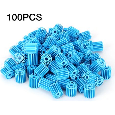 100 bolas filtrantes biológicas azules de plástico, de 1,6 x 1,5 cm, para acuarios de agua dulce y salada. (1/5)